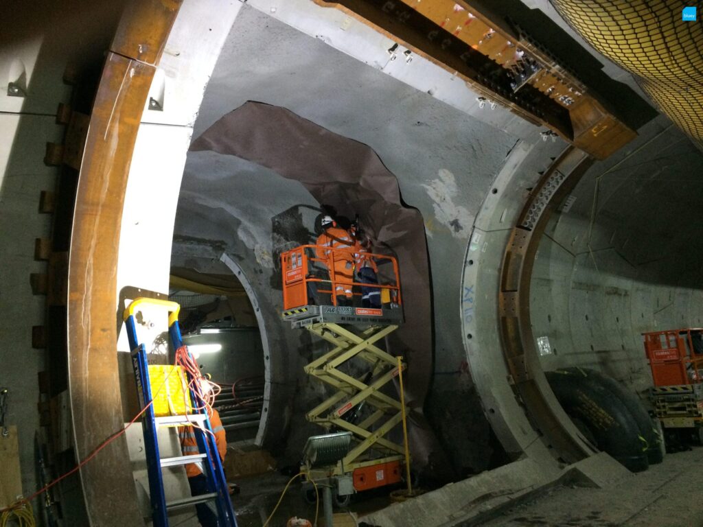 Epping to Chatswood Rail Link - Waterproofing Cross Passage with BluSeal VLDPE Tunnel Liner