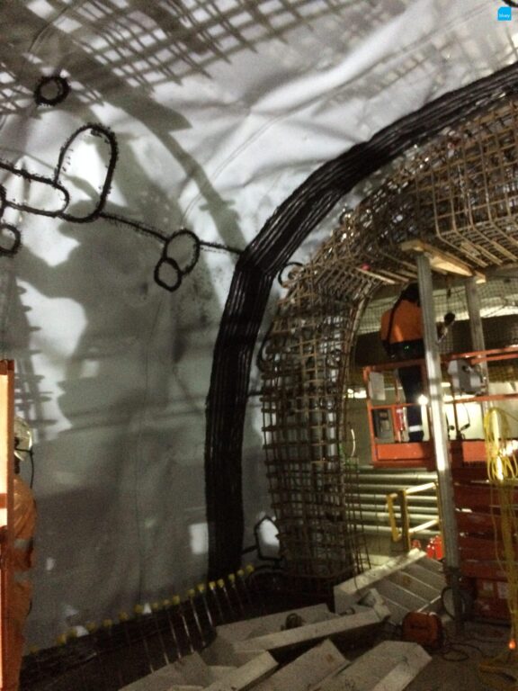 Epping to Chatswood Rail Link - Waterproofing Cross Passage with BluSeal VLDPE Tunnel Liner