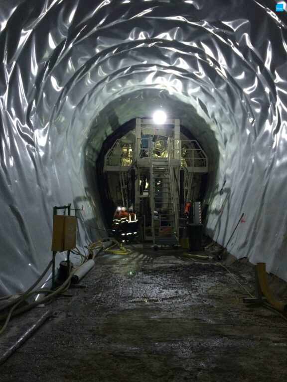 Epping to Chatswood Rail Link - Waterproofing Cross Passage with BluSeal VLDPE Tunnel Liner