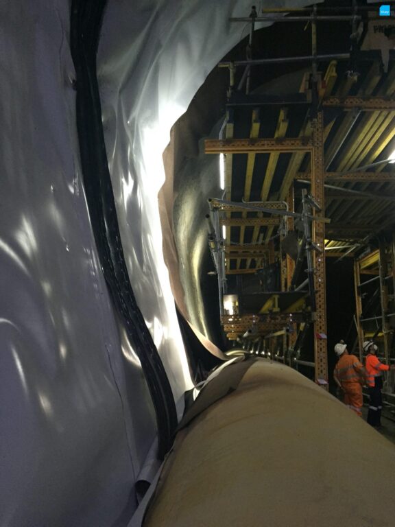 Epping to Chatswood Rail Link - Waterproofing Cross Passage with BluSeal VLDPE Tunnel Liner