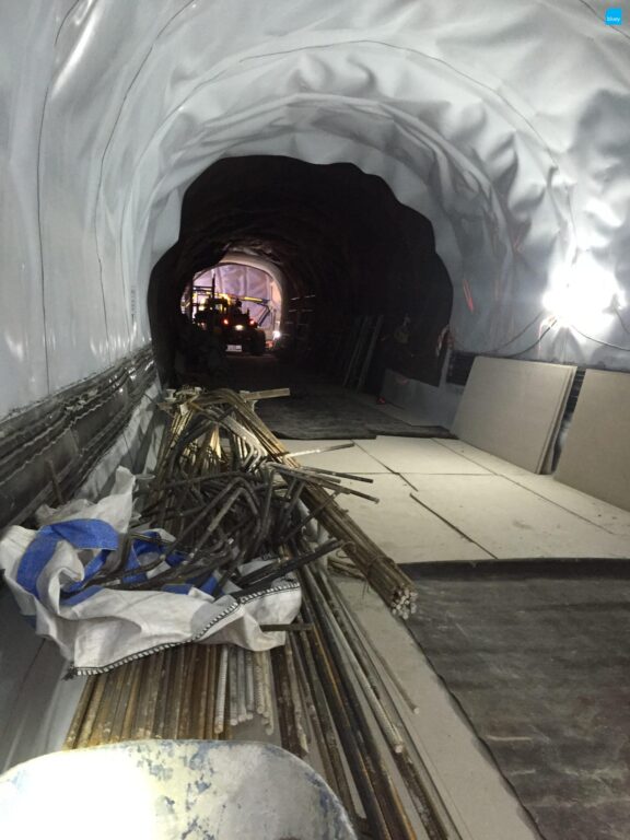 Epping to Chatswood Rail Link - Waterproofing Cross Passage with BluSeal VLDPE Tunnel Liner