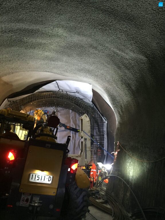 Epping to Chatswood Rail Link - Waterproofing Cross Passage with BluSeal VLDPE Tunnel Liner