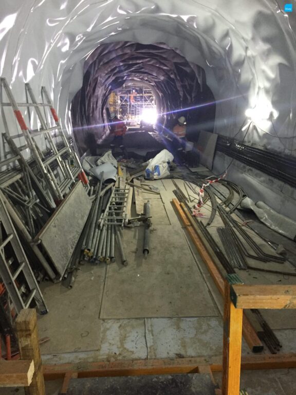 Epping to Chatswood Rail Link - Waterproofing Cross Passage with BluSeal VLDPE Tunnel Liner