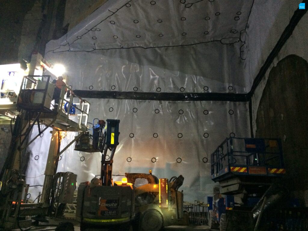 Epping to Chatswood Rail Link - Waterproofing Cross Passage with BluSeal VLDPE Tunnel Liner