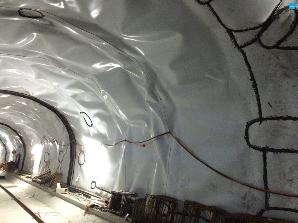 Epping to Chatswood Rail Link - Waterproofing Cross Passage with BluSeal VLDPE Tunnel Liner