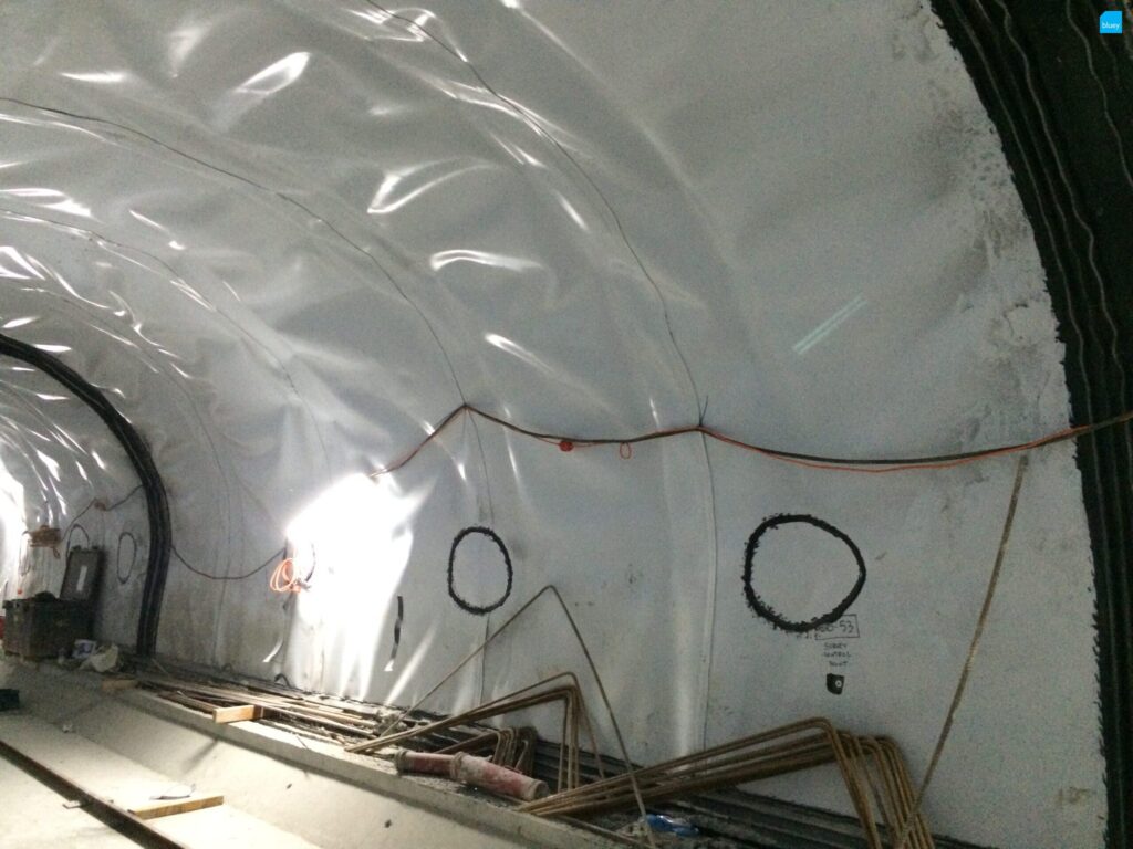 Epping to Chatswood Rail Link - Waterproofing Cross Passage with BluSeal VLDPE Tunnel Liner