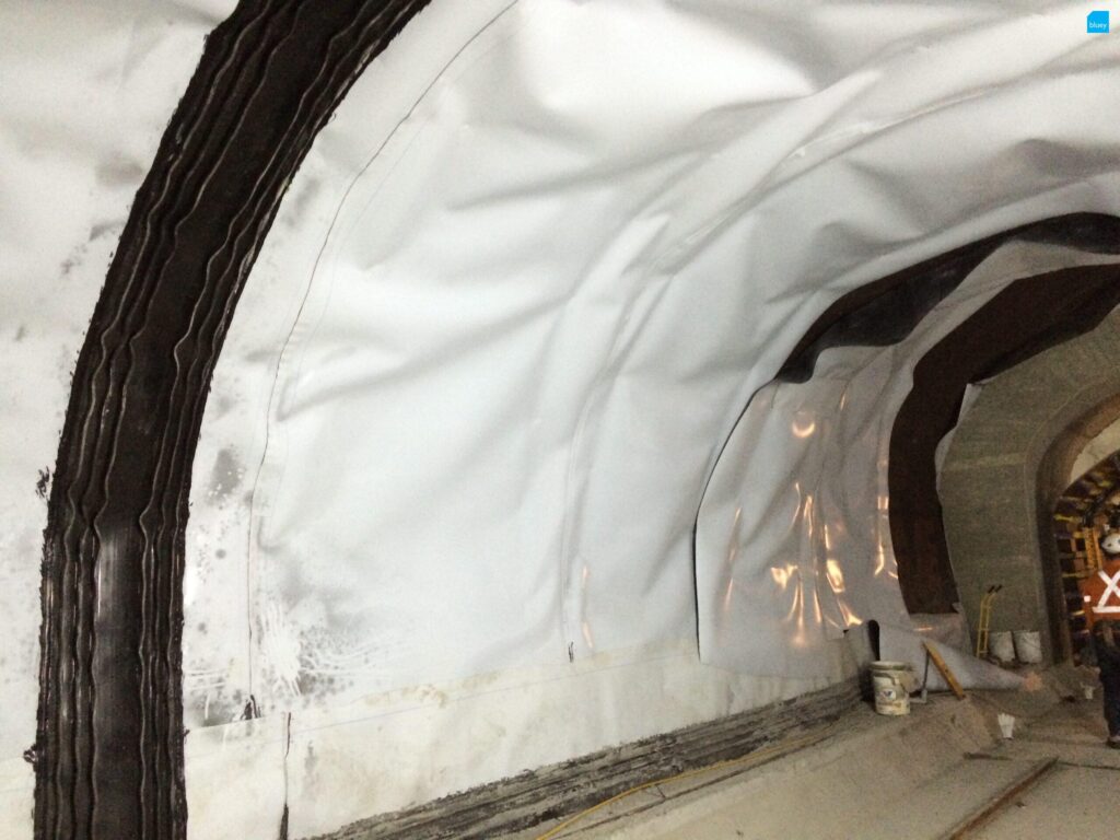 Epping to Chatswood Rail Link - Waterproofing Cross Passage with BluSeal VLDPE Tunnel Liner