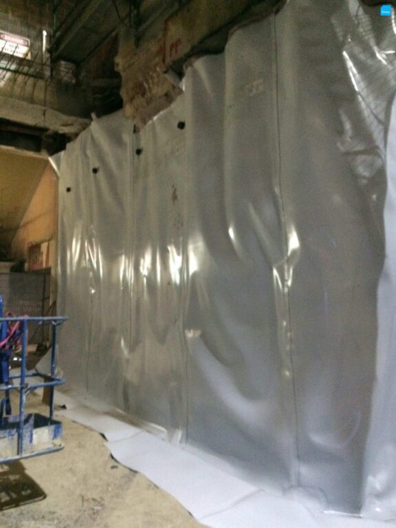 BluSeal VLDPE Tunnel Liner membrane installed at Wynyard Walk