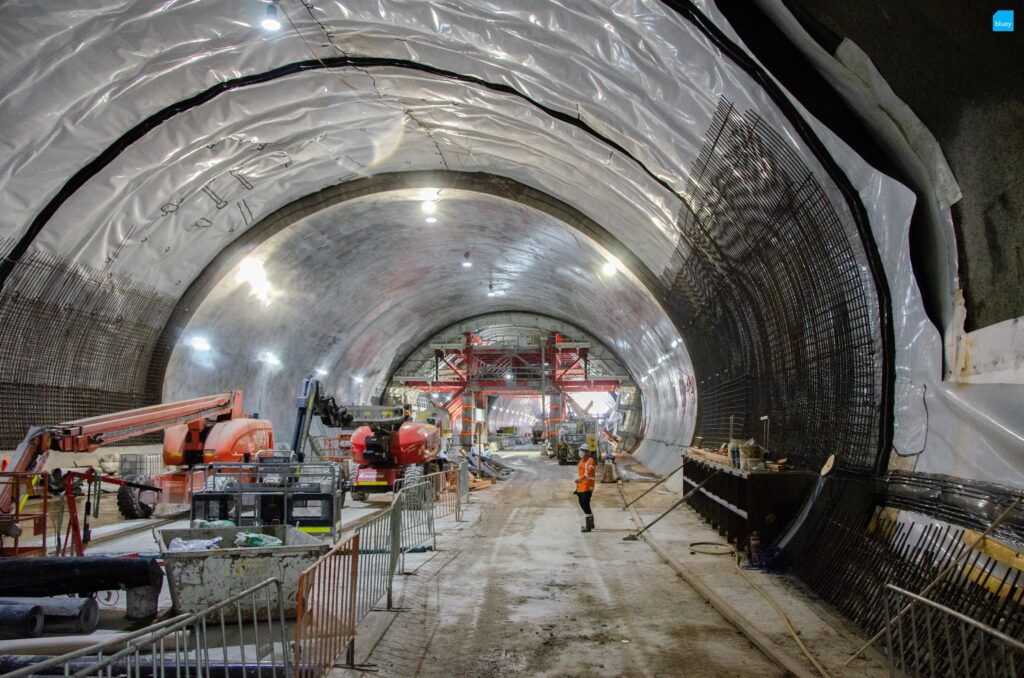 Epping to Chatswood Rail Link - Waterproofing Cross Passage with BluSeal VLDPE Tunnel Liner