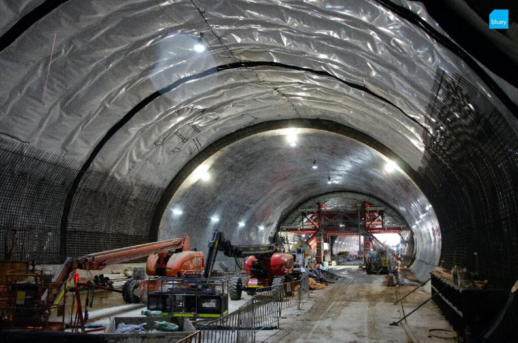 Epping to Chatswood Rail Link - Waterproofing Cross Passage with BluSeal VLDPE Tunnel Liner