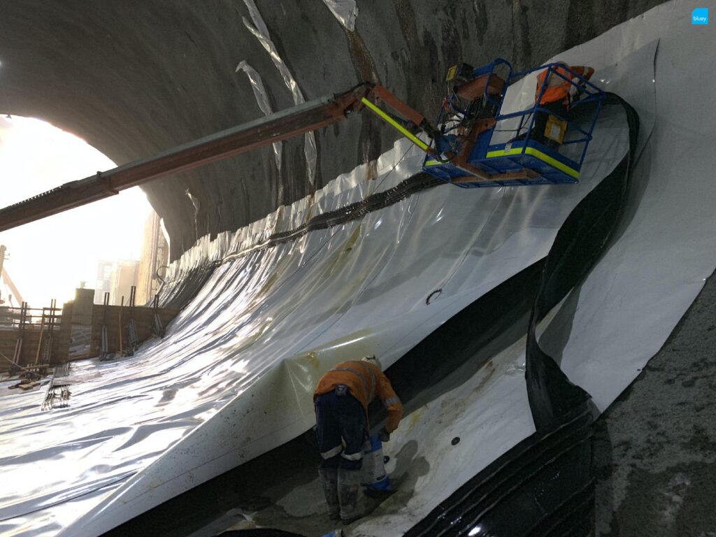 Epping to Chatswood Rail Link - Waterproofing Cross Passage with BluSeal VLDPE Tunnel Liner