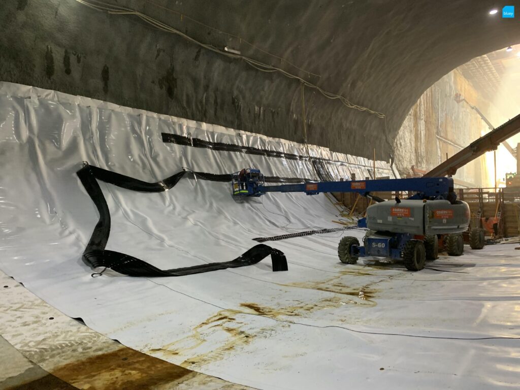 Epping to Chatswood Rail Link - Waterproofing Cross Passage with BluSeal VLDPE Tunnel Liner