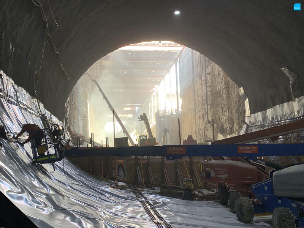 Epping to Chatswood Rail Link - Waterproofing Cross Passage with BluSeal VLDPE Tunnel Liner