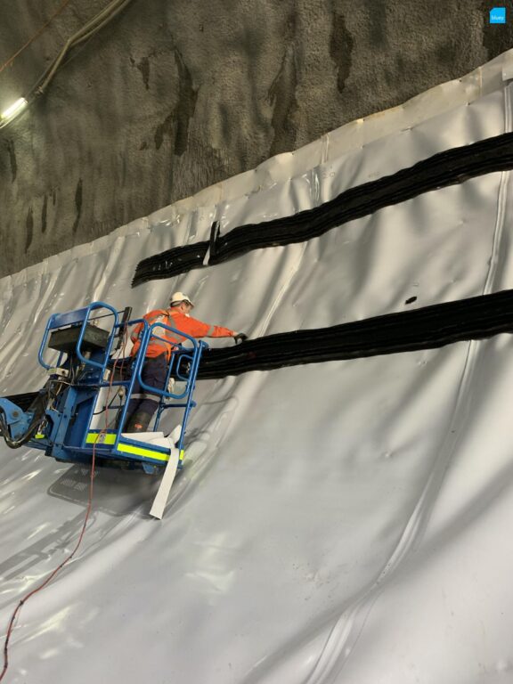 Epping to Chatswood Rail Link - Waterproofing Cross Passage with BluSeal VLDPE Tunnel Liner