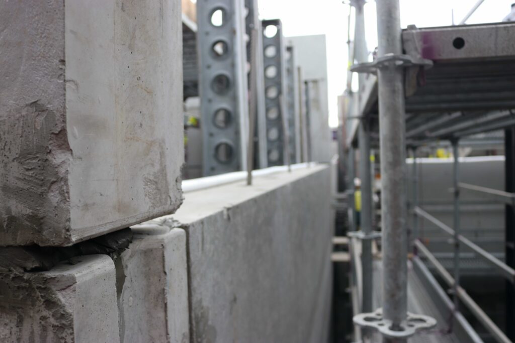 Precast panel grouting with our thixotropic grout - BluCem HS400