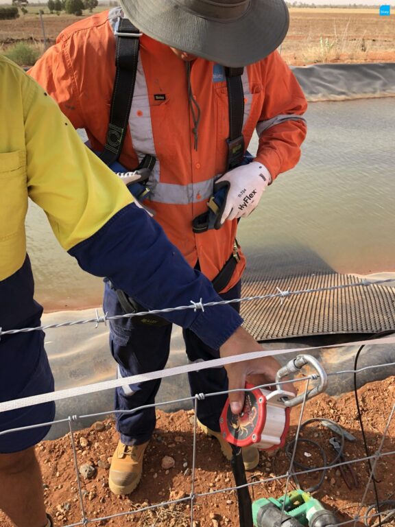 BluSeal AKS used as matting to help animals escape irrigation channels