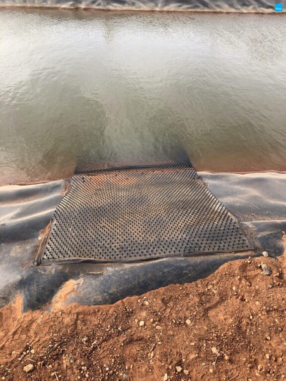 BluSeal AKS used as matting to help animals escape irrigation channels