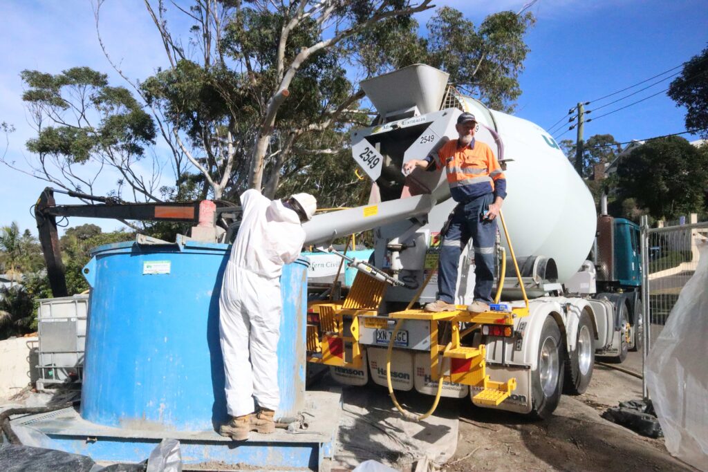 Culvert Grouting using Ready Mix Concrete Agitators